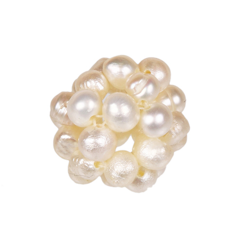 Perlenball, Perlenkugel, Ã˜14-15mm, Süßwasserperlen, weiss,7174